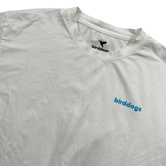 Birdogs XL White Crew Neck T Shirt Short Sleeve Cotton Polyester - Picture 2 of 5